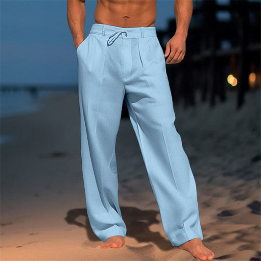 Leichte Leinenhose mit Kordelzug für Herren – Luftige Sommerhose für Strand & Freizeit