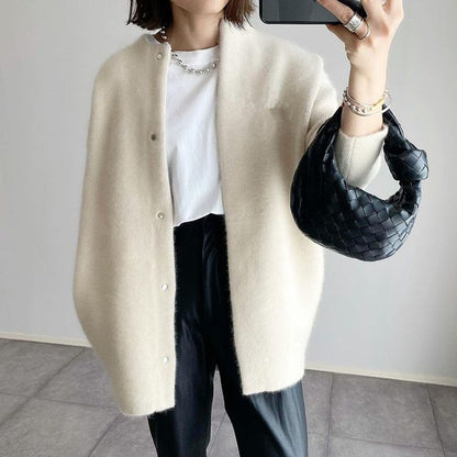 Weicher Oversize Cardigan für Damen – Elegante Lange Strickjacke mit Knopfleiste & Modernem Look