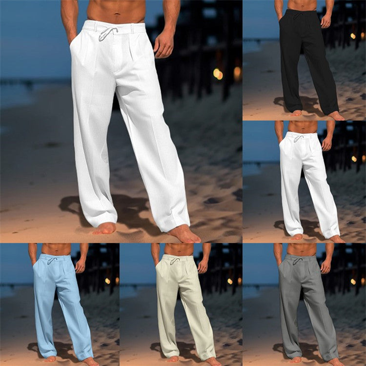 Leichte Leinenhose mit Kordelzug für Herren – Luftige Sommerhose für Strand & Freizeit