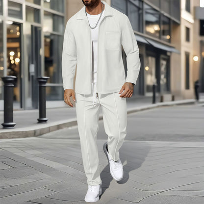 Modernes Freizeit Set mit Hemdjacke & Hose für Herren – Eleganter Zweiteiler im Casual Business Look