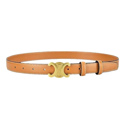 Héloïse - Schwarzer Leder-Gürtel mit Goldener Schnalle | Eleganz und Vielseitigkeit für Alle Anlässe