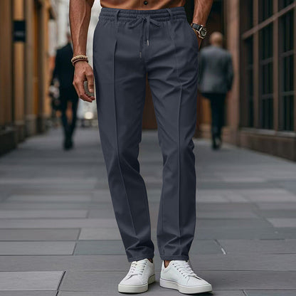 Elegante Stretch Hose mit Kordelzug für Herren – Moderne Freizeit & Business Casual Stoffhose