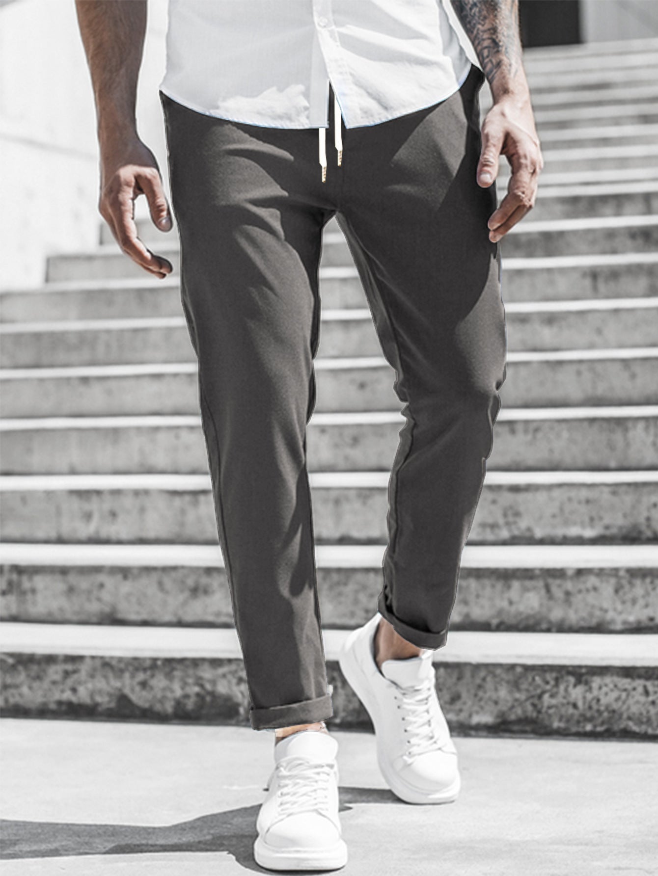 Elegante Slim Fit Stoffhose für Herren – Bequeme Freizeit & Business Hose