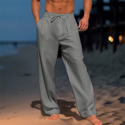 Leichte Leinenhose mit Kordelzug für Herren – Luftige Sommerhose für Strand & Freizeit