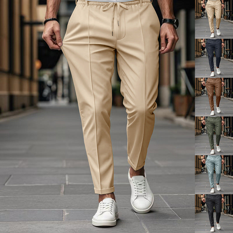 Elegante Stretch Hose mit Kordelzug für Herren – Moderne Freizeit & Business Casual Stoffhose