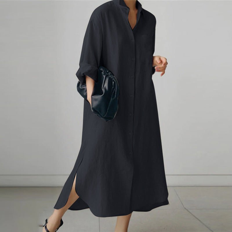 Louna - Oversize Leinenhemdkleid | Müheloser Stil | Leicht und Atmungsaktiv | Lässiges Outfit
