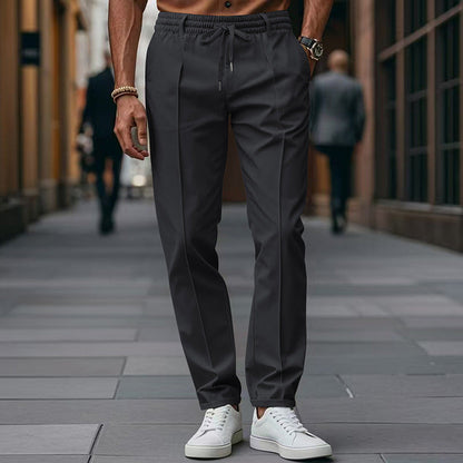 Elegante Stretch Hose mit Kordelzug für Herren – Moderne Freizeit & Business Casual Stoffhose