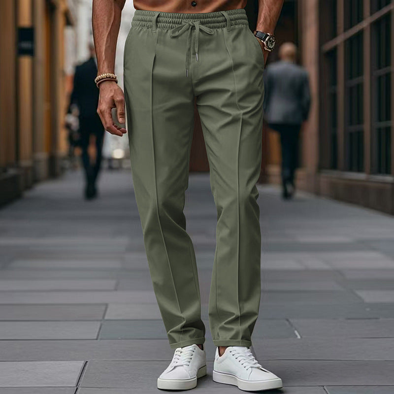 Elegante Stretch Hose mit Kordelzug für Herren – Moderne Freizeit & Business Casual Stoffhose