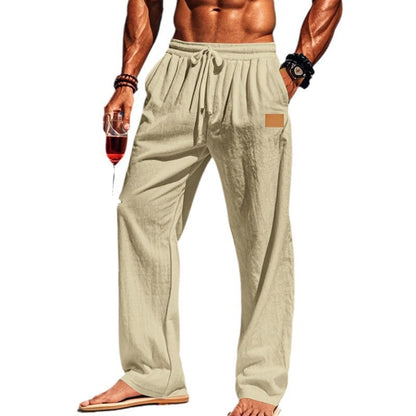 Lässige Leinenhose für Herren – Atmungsaktive Sommerhose mit weitem Bein