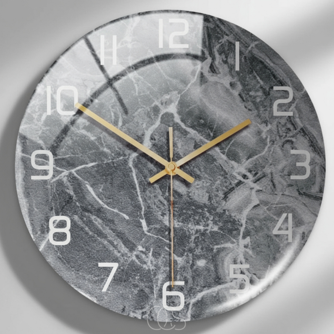 Ambrélie - Elegante und Glänzende Wanduhr mit Marmor-Effekt