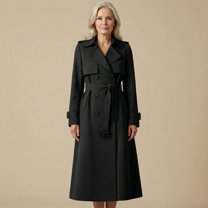 Kaélis - Zeitloser Trench-Coat für Frauen, Frühlingsmantel mit Innenfutter im Karomuster