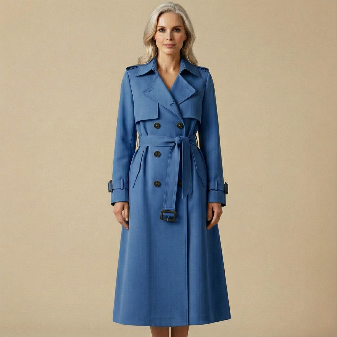 Kaélis - Zeitloser Trench-Coat für Frauen, Frühlingsmantel mit Innenfutter im Karomuster