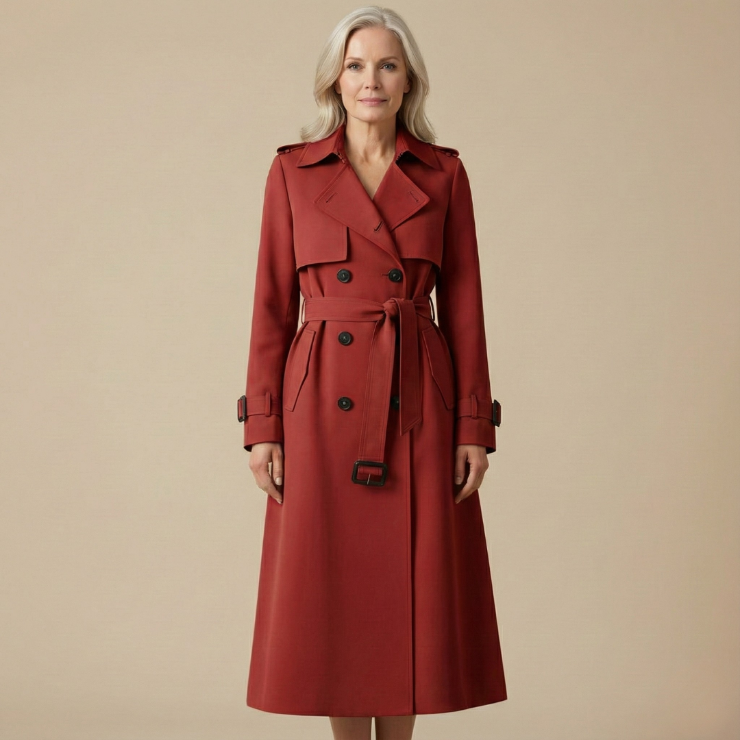 Kaélis - Zeitloser Trench-Coat für Frauen, Frühlingsmantel mit Innenfutter im Karomuster