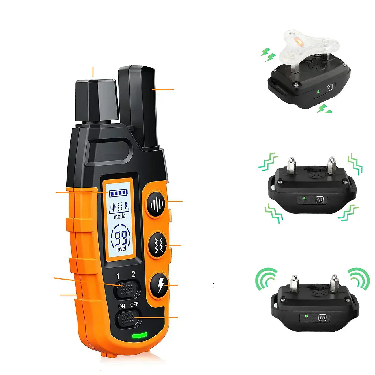 Canovox - Hundetrainingshalsband mit Fernbedienung, Reichweite 1000 m, Wasserdicht