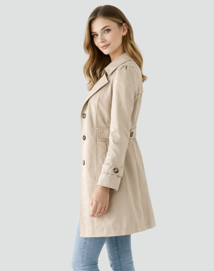 Eleganter Trenchcoat mit Taillengürtel – Zeitloser Übergangsmantel für Damen