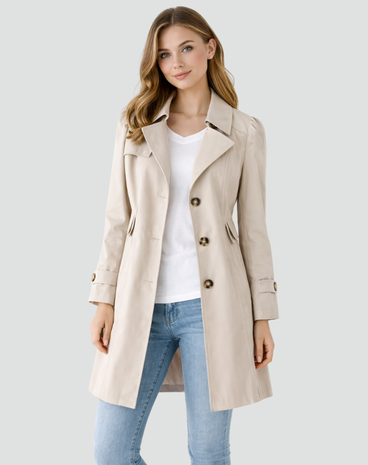 Eleganter Trenchcoat mit Taillengürtel – Zeitloser Übergangsmantel für Damen