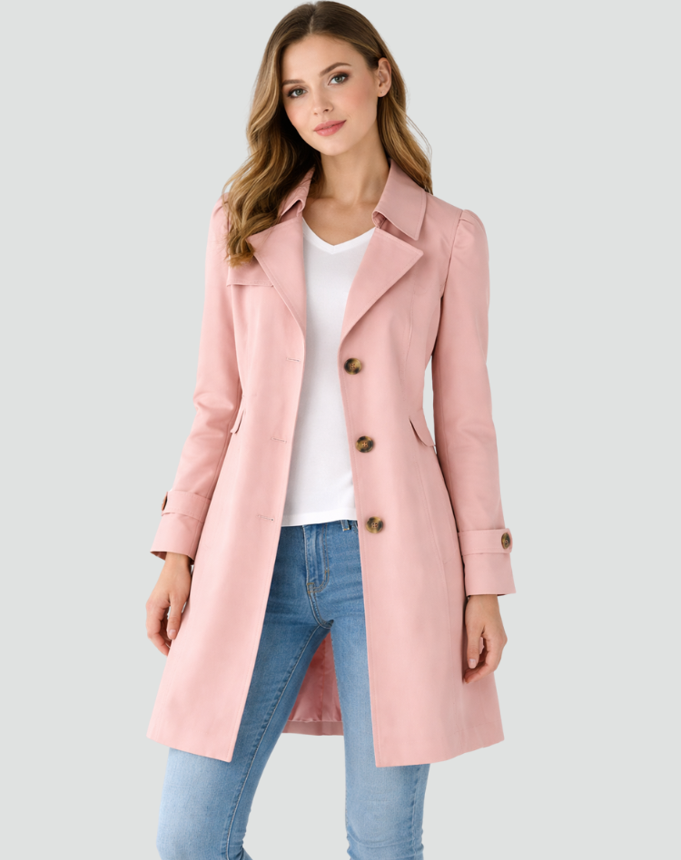 Eleganter Trenchcoat mit Taillengürtel – Zeitloser Übergangsmantel für Damen