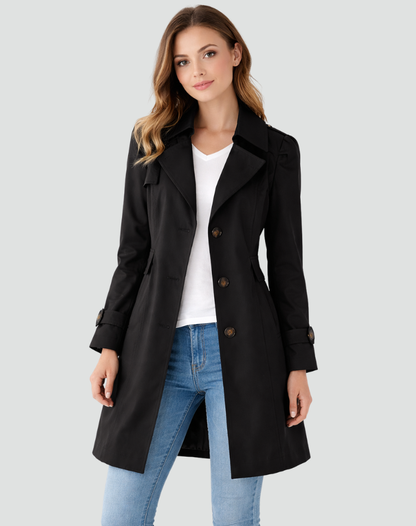 Eleganter Trenchcoat mit Taillengürtel – Zeitloser Übergangsmantel für Damen