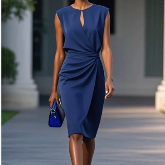 Elegantes Wickelkleid mit Raffdetail – Figurbetontes Midikleid für Damen