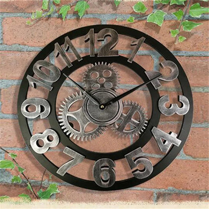 Retrovia - Wanduhr im Retro-Industriestil | Elegante Uhr | Industriell / Modern