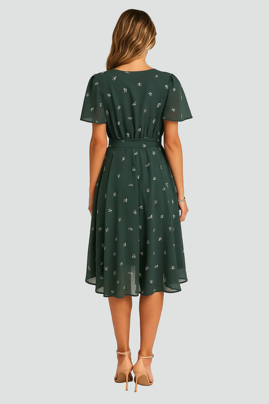 Leichtes Wickelkleid mit Print – luftig, elegant & figurbetont für Damen