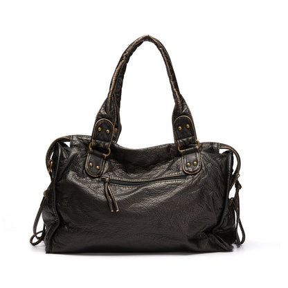 Lunéthra - Schwarze Handtasche für den Einkauf