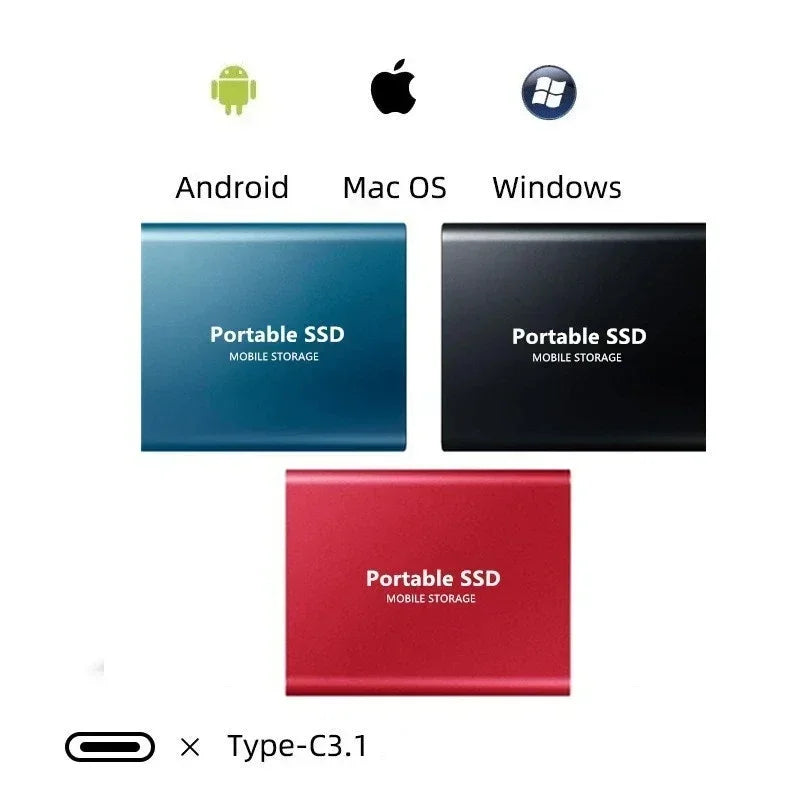 MiniFulgur - Externe Ultra-Schnelle SSD 2 To | Mini SSD | Hochgeschwindigkeits-Speicher für PC und Laptop