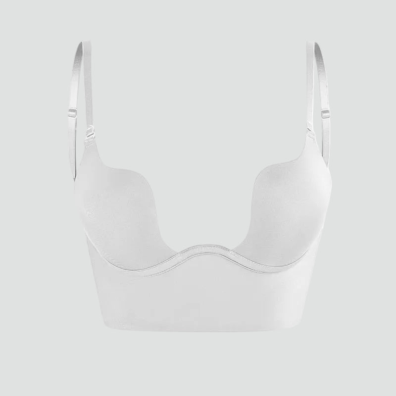 Rückenfreier Damen Push-Up BH mit transparenten Trägern – Unsichtbarer Halt & Komfort