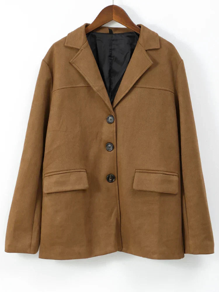 Sophie - Wendejacke mit Taschen in Braun - Vielseitiger und warmer Herbstmantel mit langen Ärmeln für Frauen