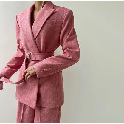 Maëlyse - Dreiteiliges Ensemble Power Elegance Blazer, Corset Top mit Reißverschluss und Hochtaillierte Hose