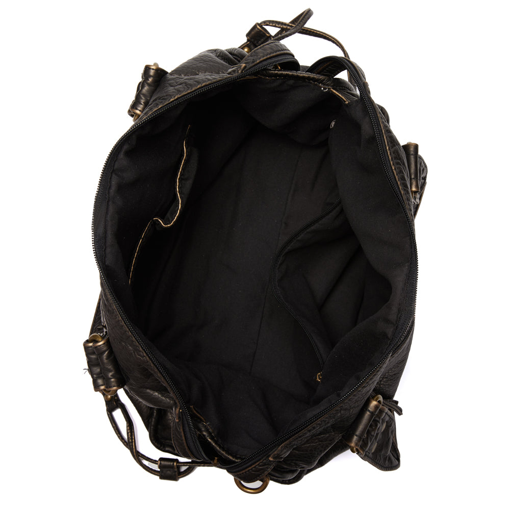 Lunéthra - Schwarze Handtasche für den Einkauf