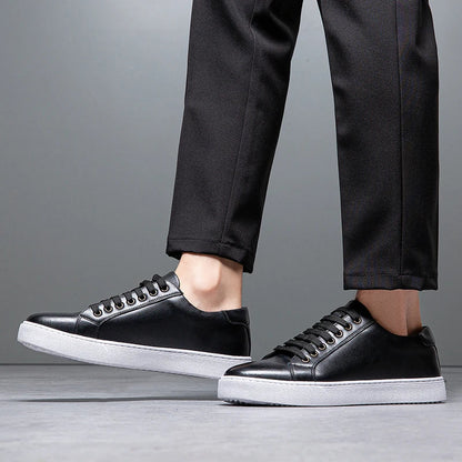 Moderne Herren Leder Sneaker mit weißer Sohle – Elegante Casual Schuhe für Alltag & Business