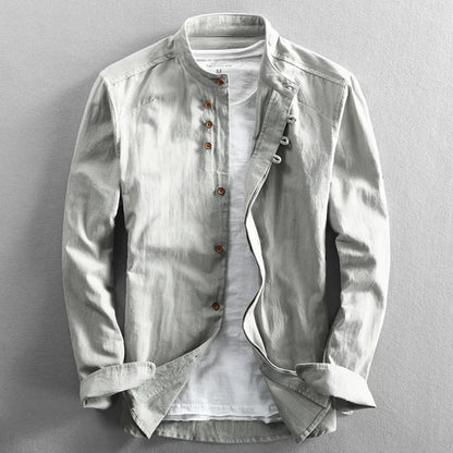 Moderner Stil für Herren Hemd mit Stehkragen und Eleganten Knopfdetails für Alltag und Freizeit