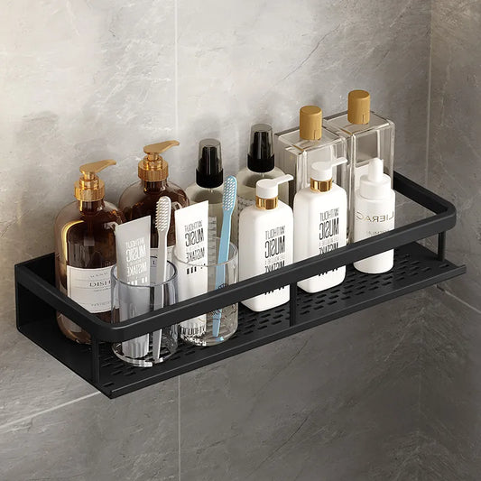 Rangéo - Schwarzes Regal für Dusche oder Küche