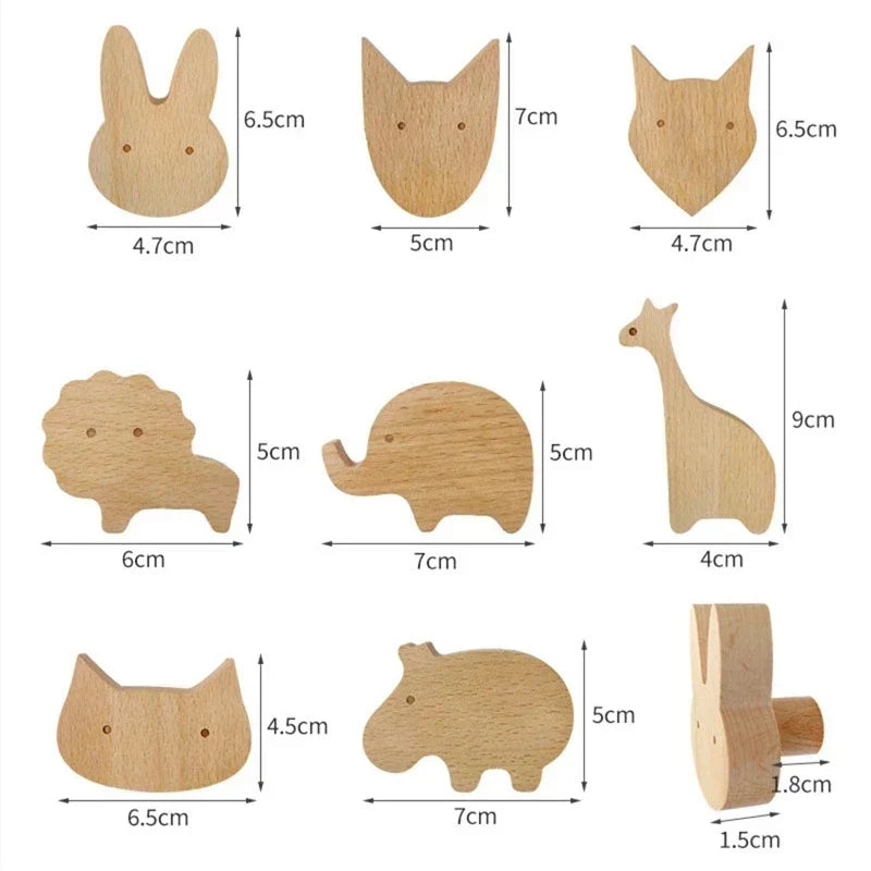 BoisMalin - Verspielte Wandhaken aus Holz mit Tiermotiven