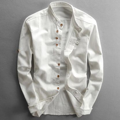 Moderner Stil für Herren Hemd mit Stehkragen und Eleganten Knopfdetails für Alltag und Freizeit