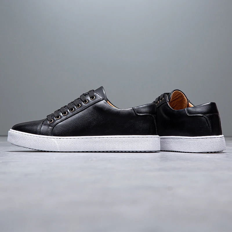 Moderne Herren Leder Sneaker mit weißer Sohle – Elegante Casual Schuhe für Alltag & Business