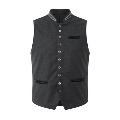 Elegante Herren Trachtenweste mit Stehkragen – Klassische Knopfleiste & Zeitloser Stil