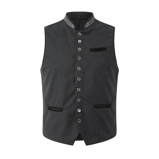 Elegante Herren Trachtenweste mit Stehkragen – Klassische Knopfleiste & Zeitloser Stil