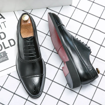 Elegante Leder Business Schuhe mit rutschfester Sohle – Klassische Schnürschuhe für Herren