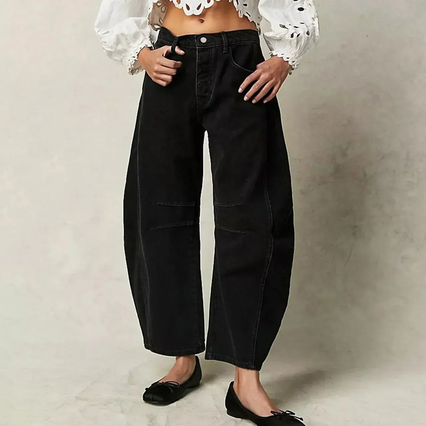 Lässige Damen Jeans mit weitem Bein & High-Waist – Bequeme Loose-Fit Denim Hose