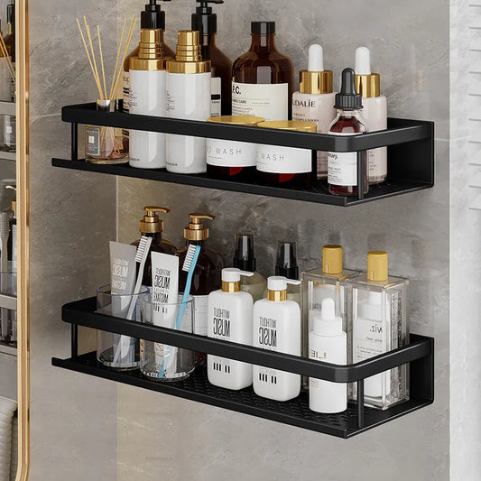 Rangéo - Schwarzes Regal für Dusche oder Küche