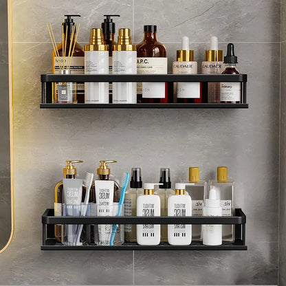 Rangéo - Schwarzes Regal für Dusche oder Küche