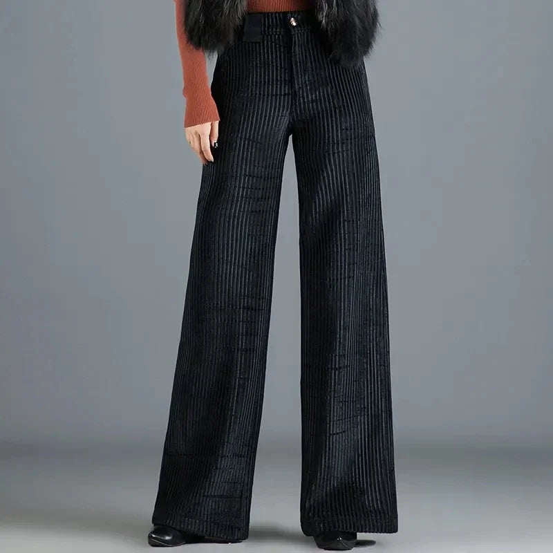 Évasia - Elegante, hoch taillierte, ausgestellte Samenhose für Frauen