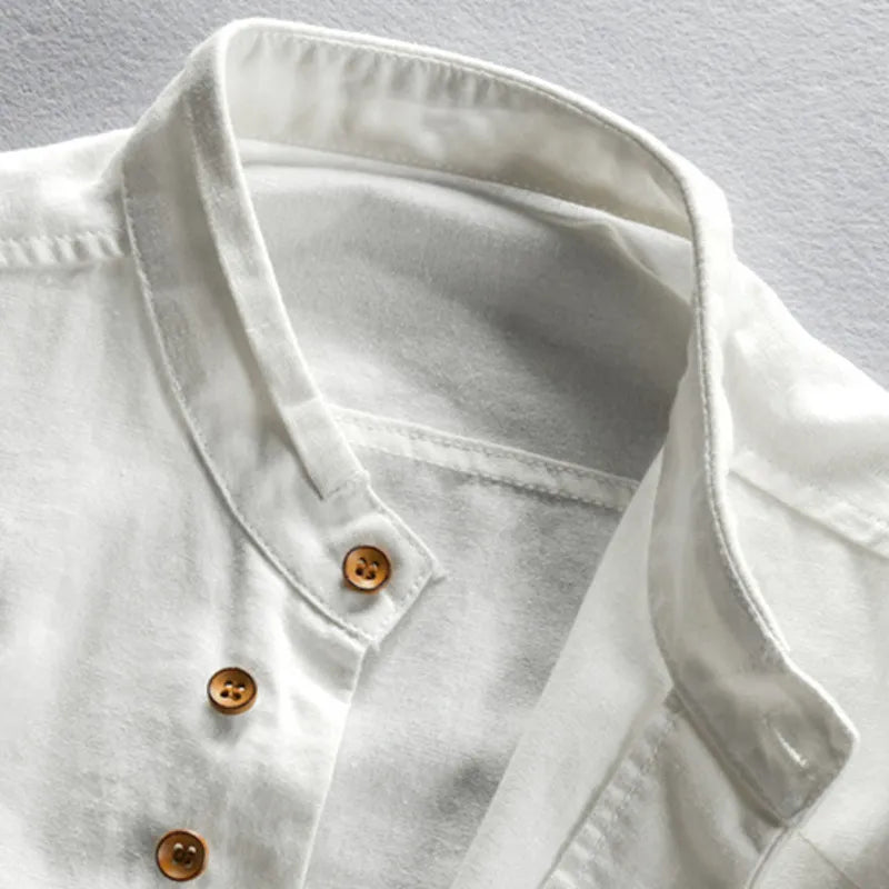 Moderner Stil für Herren Hemd mit Stehkragen und Eleganten Knopfdetails für Alltag und Freizeit