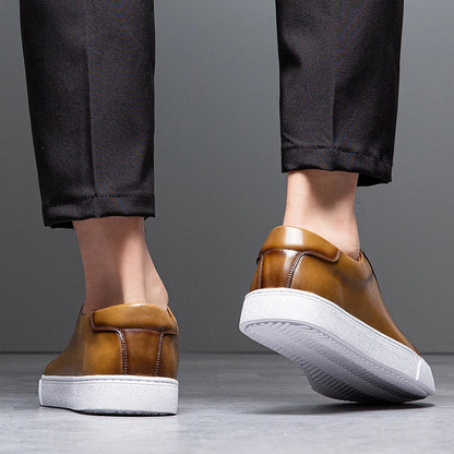 Moderne Herren Leder Sneaker mit weißer Sohle – Elegante Casual Schuhe für Alltag & Business