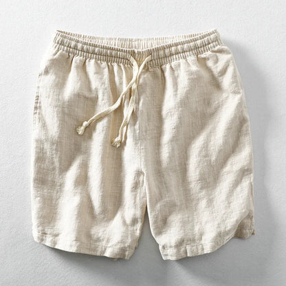Leichte Leinen Shorts für Herren – Atmungsaktive Sommerhose mit Kordelzug & Streifen-Design