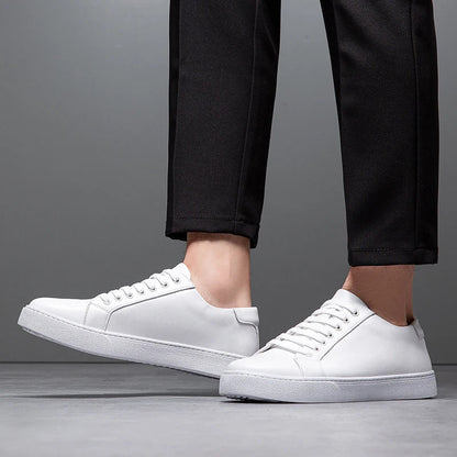 Moderne Herren Leder Sneaker mit weißer Sohle – Elegante Casual Schuhe für Alltag & Business