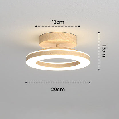 Annelis - LED Deckenlampe Offener Ring mit Holzrahmen