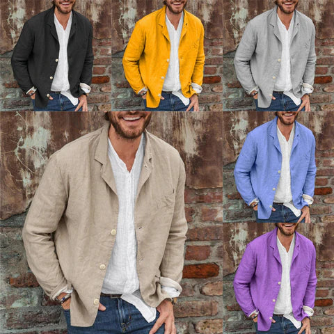 Étienne - Leichte Baumwoll- und Leinenjacke für Herren: Komfort und Herbststil
